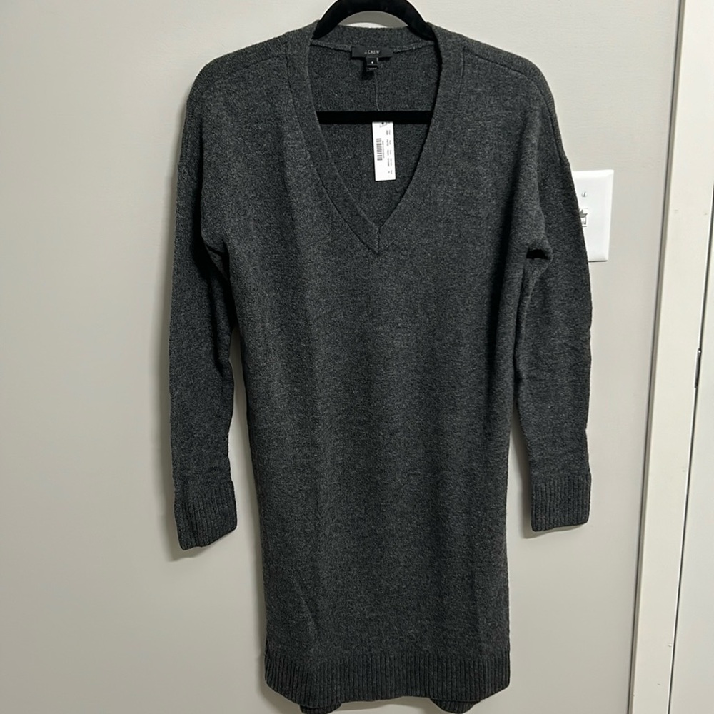 J. Crew V-Neck Long Sleeve Sweater Dress NWT